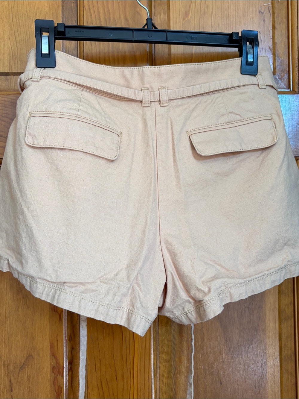 J. Crew Khaki Tie-Waist Cotton/Linen Blend Shorts - Picture 4 of 5